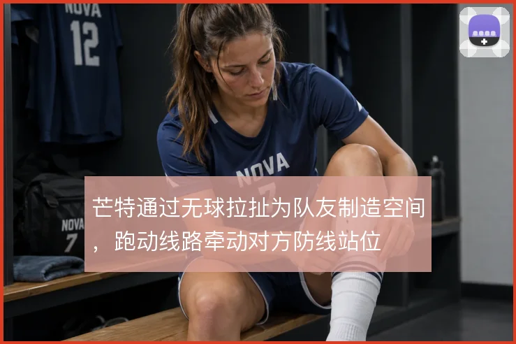 芒特通过无球拉扯为队友制造空间，跑动线路牵动对方防线站位